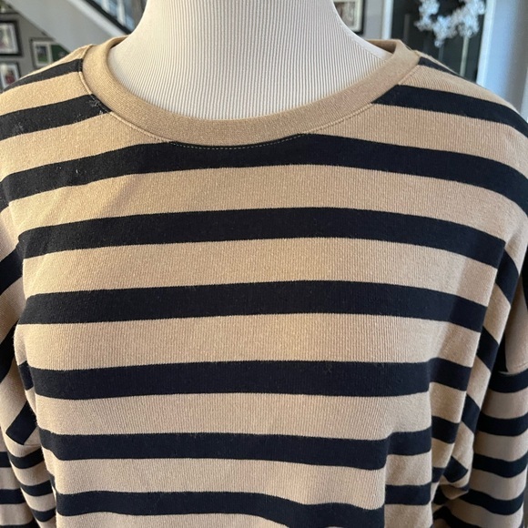 FAT‎ FACE Amari Tan Black Striped Tunic Pockets Pullover Crewneck Size 12 - Picture 5 of 14